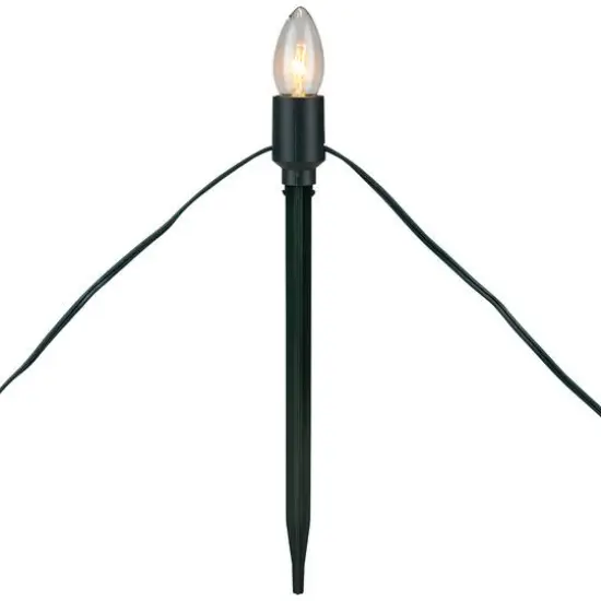 Mighty Light Clear C9 Christmas Pathway Marker Set, Green Wire {5}