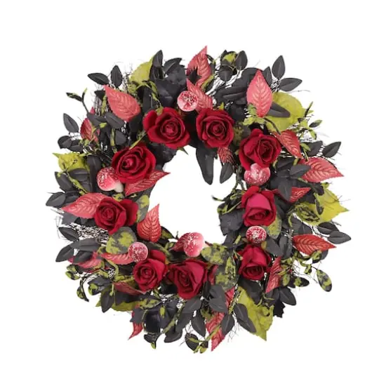 24" Black & Red Rose Wreath by Ashland&reg; {1}