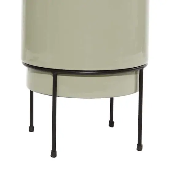 Taupe Metal Contemporary Planter Set {5}