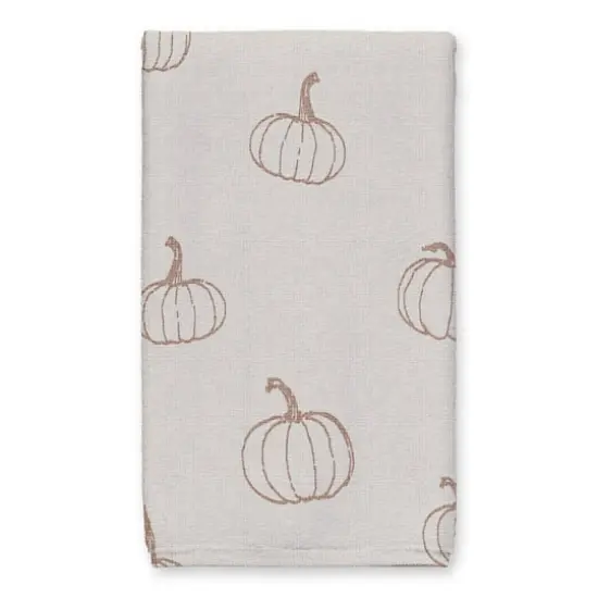 Give Thanks Orange Pumpkin Tea Towel Set {4}