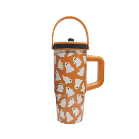 20oz. Orange & White Ghost Stainless Steel Insulated Tumbler by Ashland&reg; {1}