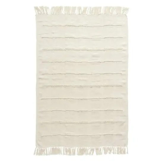 Hello Honey&reg; Cream Cotton Blend Chenille Throw with Fringe {1}
