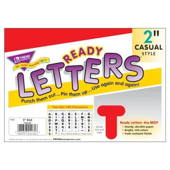 2" Casual Uppercase Ready Letters&reg; Red {5}