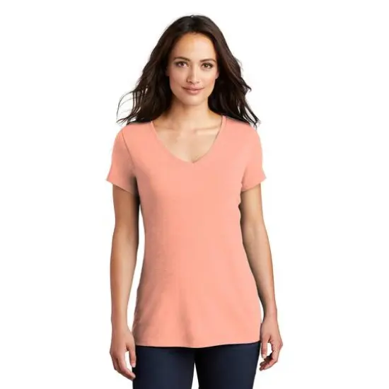 District&reg; Women's Perfect Tri&reg; V-Neck T-Shirt Heathered Dusty Peach {4}