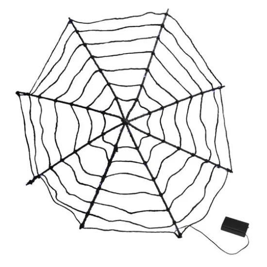 16" Lighted Purple LED Spiderweb Halloween Decoration {4}