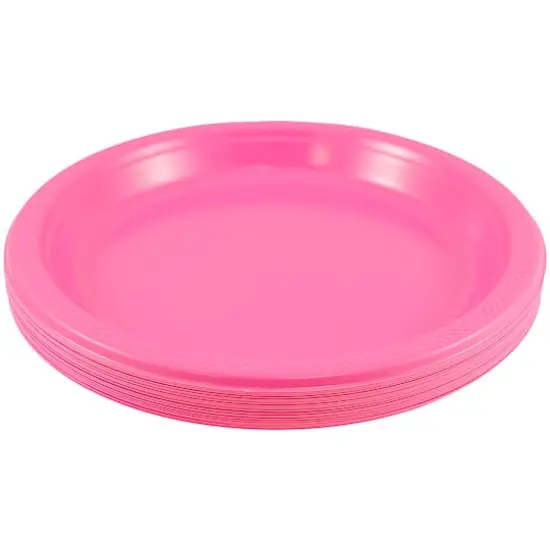 JAM Paper 7" Plastic Party Plates, 20ct. Fuchsia {3}