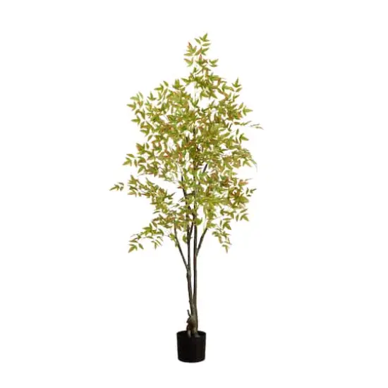 6ft. Green Autumn Nandina Artificial Potted Tree {1}