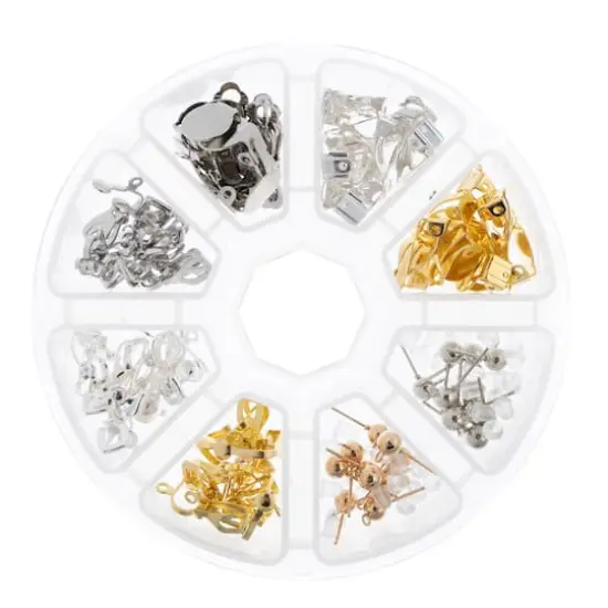 John Bead Earring Mix Assortment Round 8 Slot Jewelry Making Kit, 80ct. {1}
