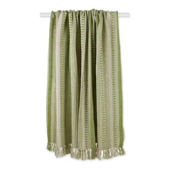 DII&reg; Antique Green Braided Stripe Throw {10}