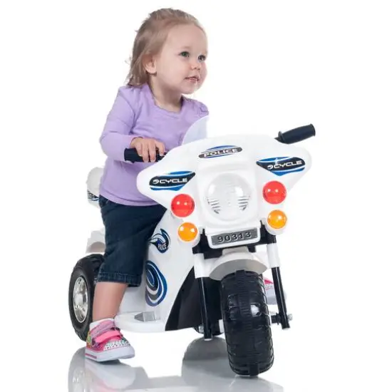 Toy Time White & Blue Battery Powered Ride-On Police Motorcycle {3}