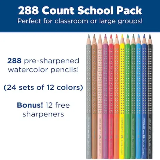 Faber-Castell&reg; 288-Piece Watercolor Pencils School Pack {3}