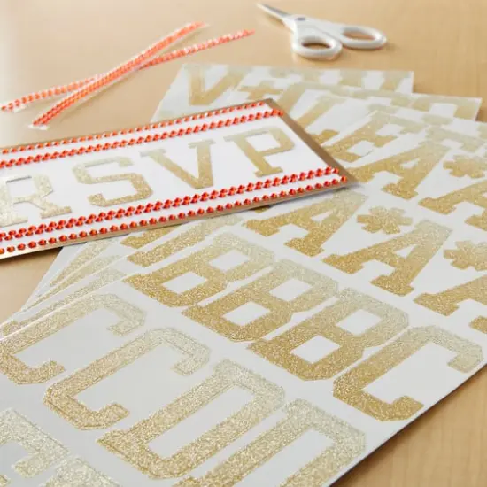 Gold & White Glitter Ombre Alphabet Stickers by Recollections&trade; {3}