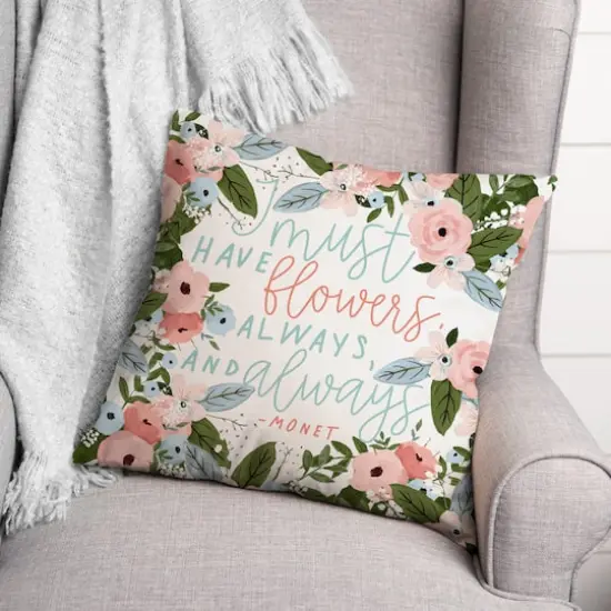 Must Have Flowers Always Throw Pillow {4}