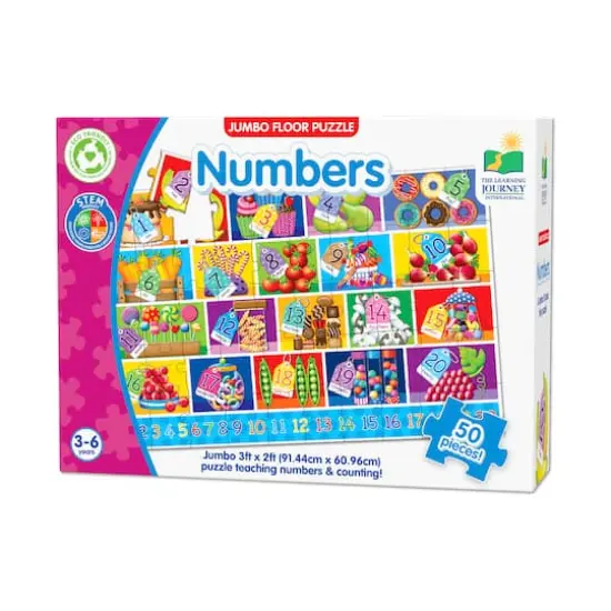Jumbo Floor Puzzle - Numbers: 50 Pcs {1}