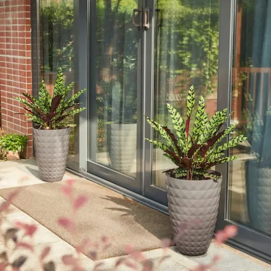 Glitzhome&reg; 19.7" Eco-Friendly Oversized Faux Ceramic Pot Planters, 2ct. Sand Beige {4}