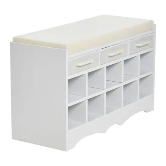 Household Essentials 32" Storage Bench White {6}