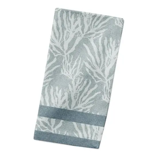 Coral & Stripe Cotton Twill Napkin White/Blue/Blue {3}