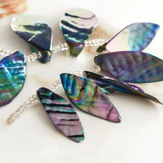 Aurora Borealis Shell Leaf Beads by Bead Landing&trade; {3}