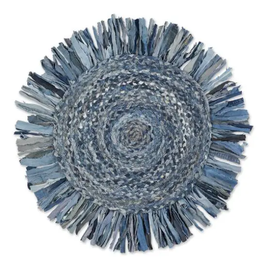 DII&reg; Round Rag Rug, 3ft. Denim Blue {1}