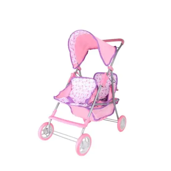 Dream Collection 14" Twin Doll Stroller with 2 Dolls {3}