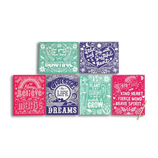 OOLY Scratch & Shine Amazing Affirmations Foil Scratch Art Kit {4}