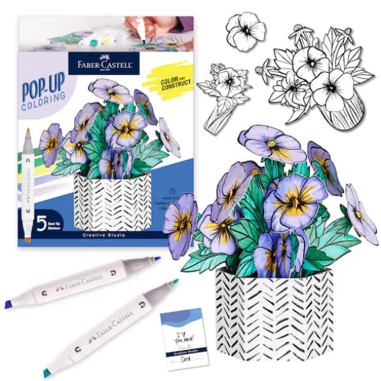 Faber-Castell&reg; Pansies Pop Up Coloring Bouquet {1}