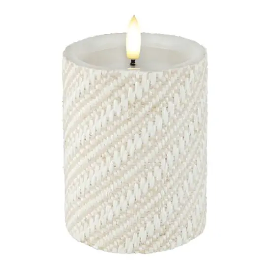 4" Woven Wax LED Pillar Candle by Ashland&reg; White {3}