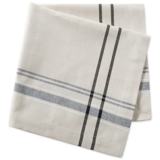 DII&reg; French Stripe Cloth Dinner Napkins, 6ct. Black/Cream {12}