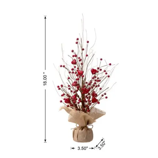 Glitzhome&reg; 18" Valentine's Berry Heart Table Tree {8}