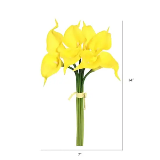 Yellow Calla Lily Artificial Bundle {3}