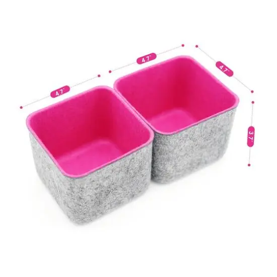 Welaxy Felt 2 Piece Storage Cubes Hot Pink {8}