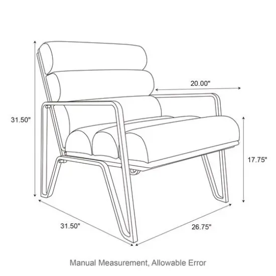 Glitzhome&reg; 26.7" Black Wavy Faux Leather Accent Armchair {7}
