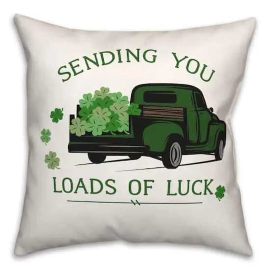 Loads of Luck Truck Pillow 18" x 18" Throw Pillow {3}