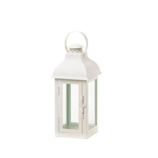 12.75" Gable White Lantern {1}