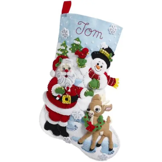Bucilla Santa's Gathering Felt Stocking Kit {4}