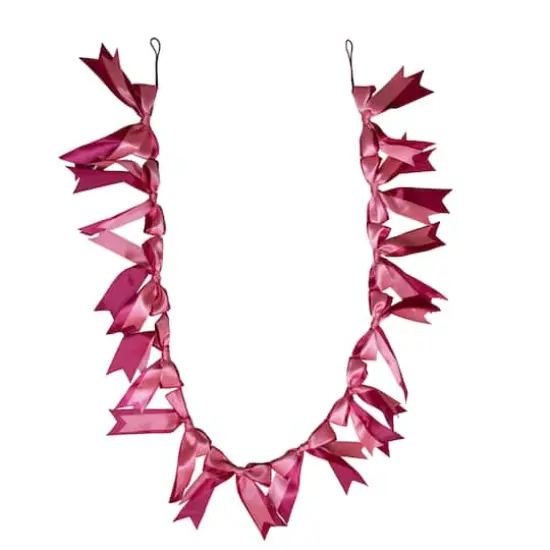 6ft. Pink Satin Bow Garland by Ashland&reg; {1}