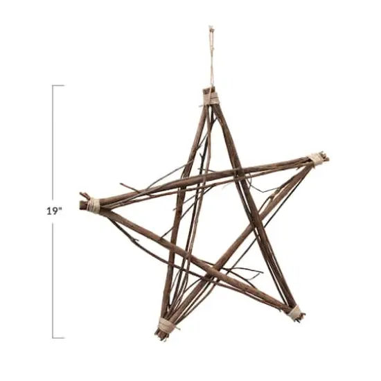 Hello Honey&reg; Handmade Twig & Abaca Rope Hanging Star {3}