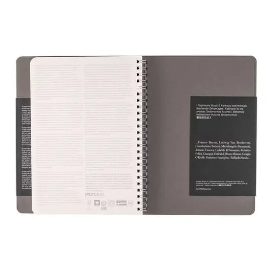 Fabriano&reg; Ecoqua Plus Dotted A5 Hidden Spiral-Bound Notebook Gray {9}