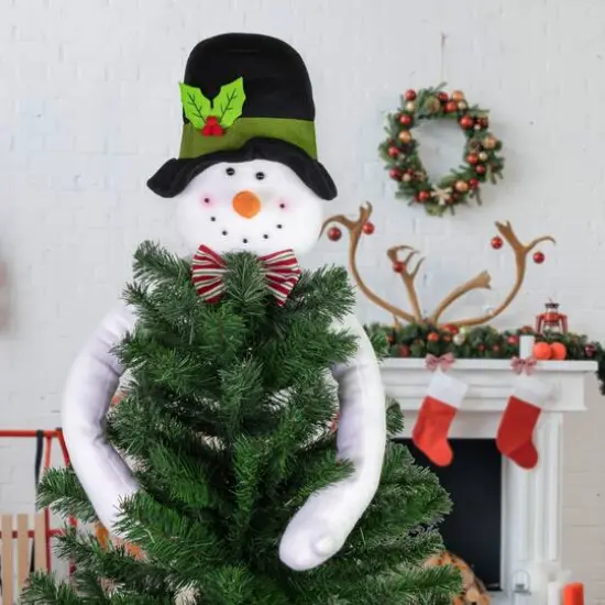 25" Unlit Plush Snowman Christmas Tree Topper {3}