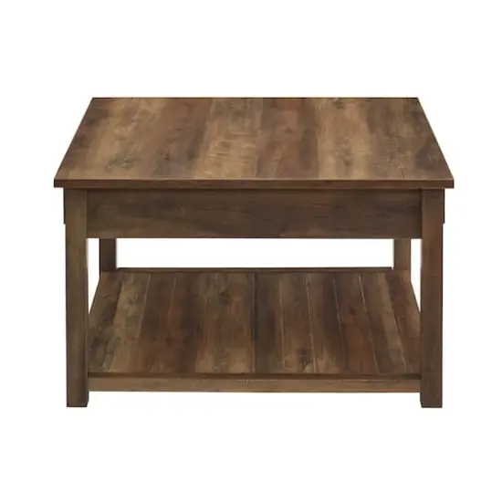 Walker Edison 30" Reclaimed Barnwood Square Country Coffee Table {9}