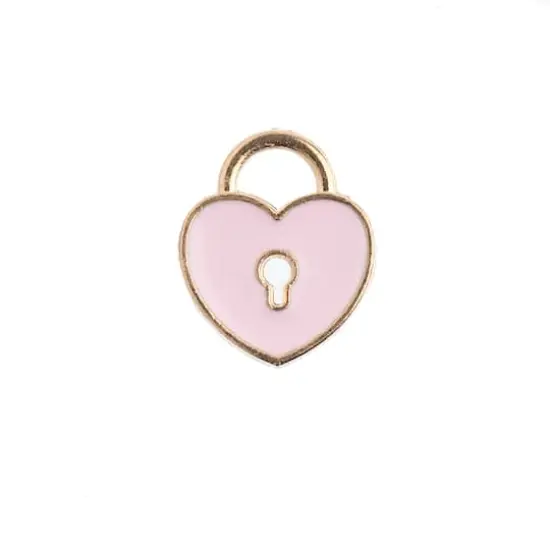 John Bead Sweet & Petite Heart Locket Charms, 10ct. Pink {1}