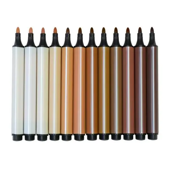The Pencil Grip Magic Stix Triangular Global Skin Tone Washable Markers, 6 Packs of 12 {7}