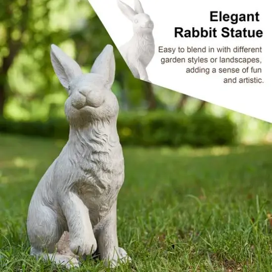 Glitzhome&reg; 18" MGO Sitting Rabbit Garden Statue {7}