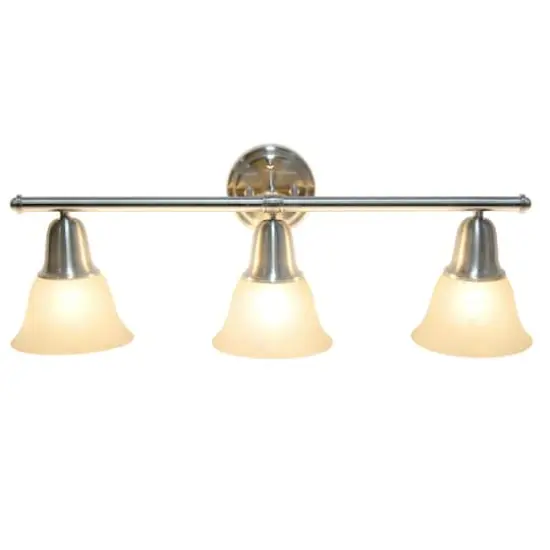 Lalia Home Essentix 3 Light Alabaster Shade Vanity Brushed Nickel {4}