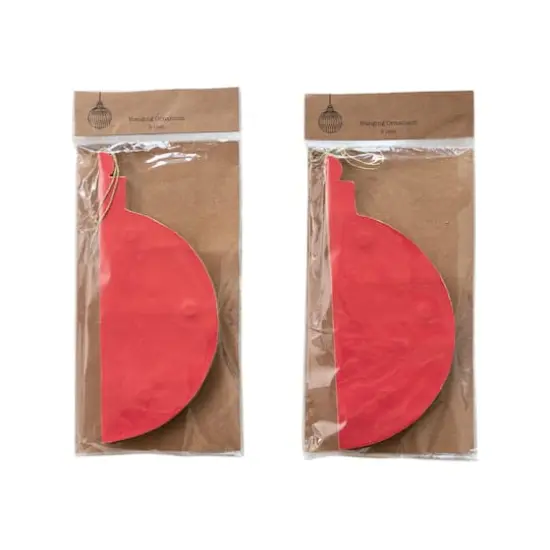 Hello Honey&reg; Red & Cream Glittering Honeycomb Paper Ornaments, 2ct. {6}