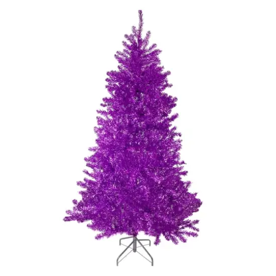 6ft. Unlit Metallic Purple Tinsel Artificial Christmas Tree {1}