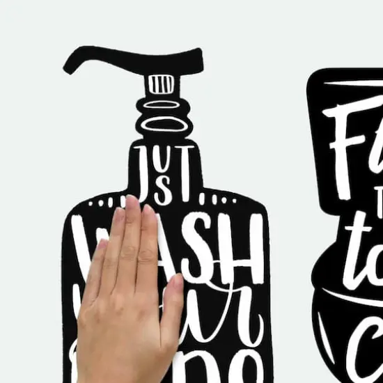 RoomMates Wash Your Hands Soap Quotes Peel & Stick Decals {6}