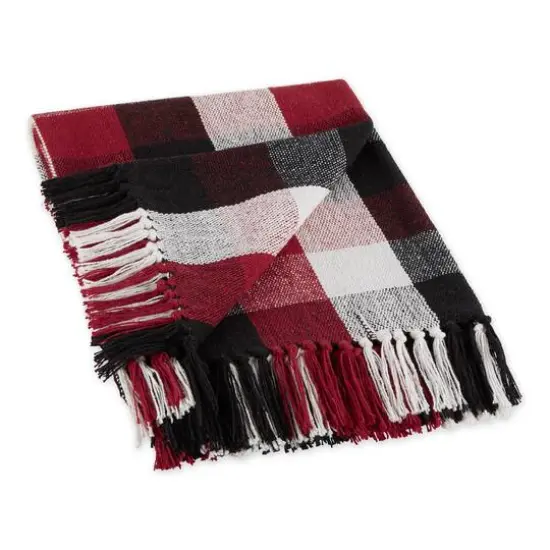 DII&reg; Cardinal Red Tri-Color Check Throw Red/Multi {1}