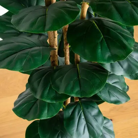 8ft. Artificial Fiddle Leaf Tree in Decorative White Planter {4}