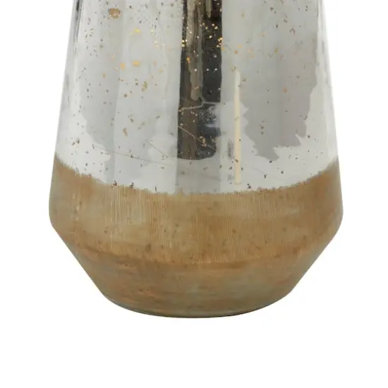 9" Gold Glass Modern Candlestick Holder {4}